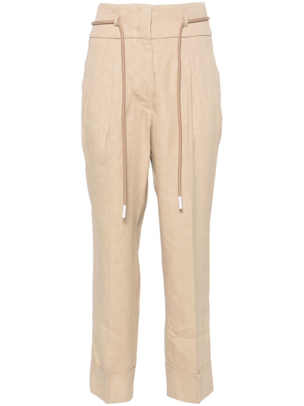 Peserico pleat-detail cropped trousers - Neutrals von Peserico