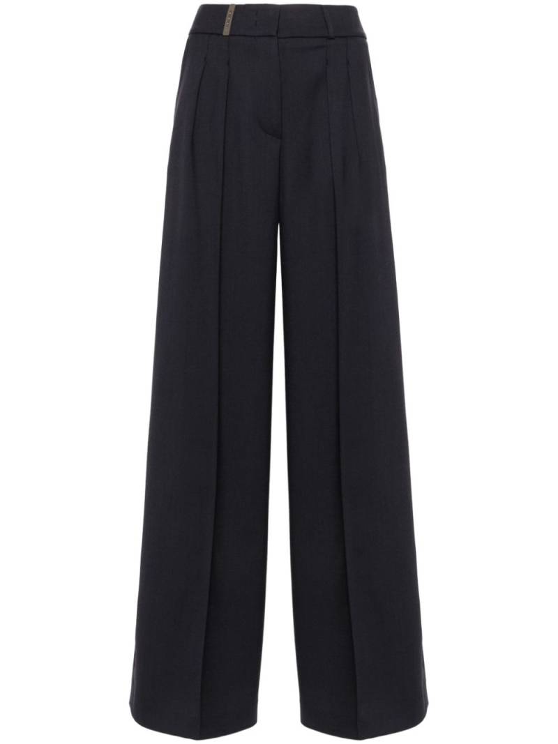 Peserico pleated palazzo trousers - Blue von Peserico