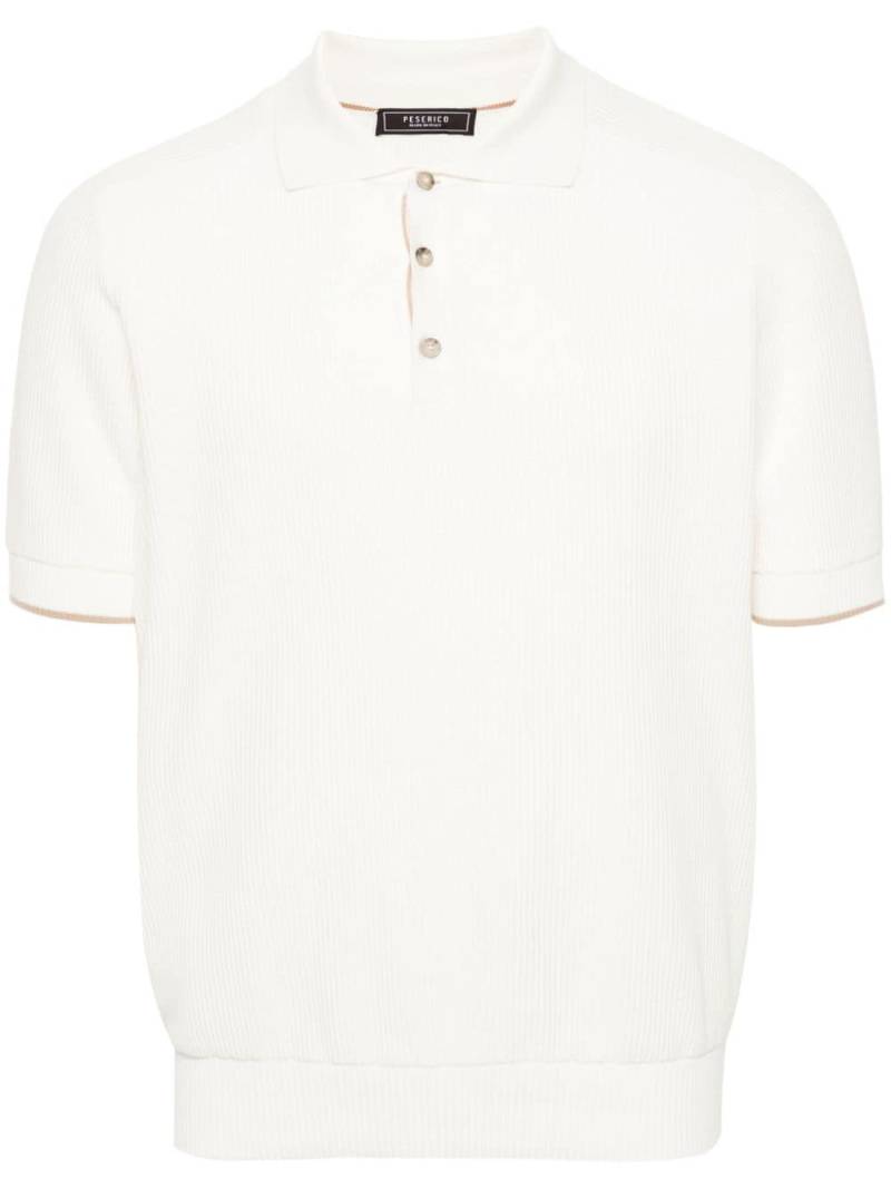 Peserico ribbed cotton polo shirt - Neutrals von Peserico