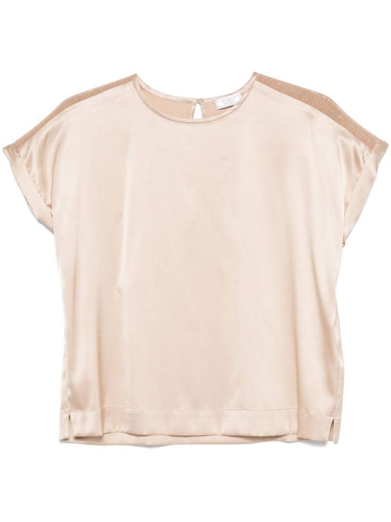 Peserico satin T-shirt - Brown von Peserico