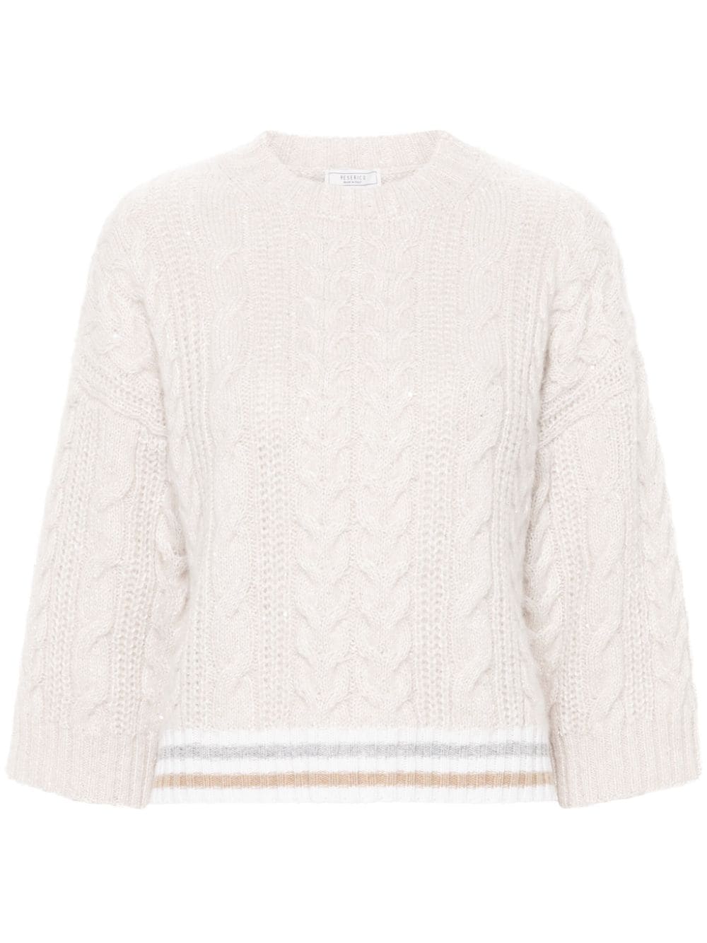 Peserico sequin-embellished cable-knit jumper - Neutrals von Peserico