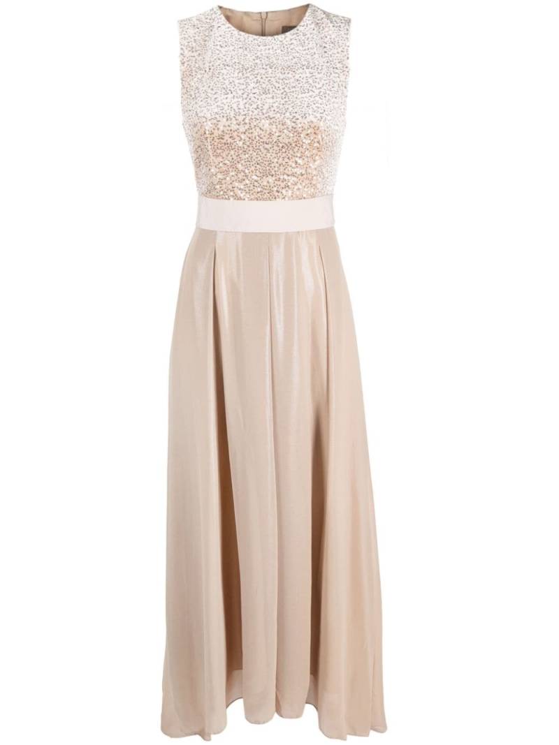 Peserico sequin-embellished flared long dress - Neutrals von Peserico