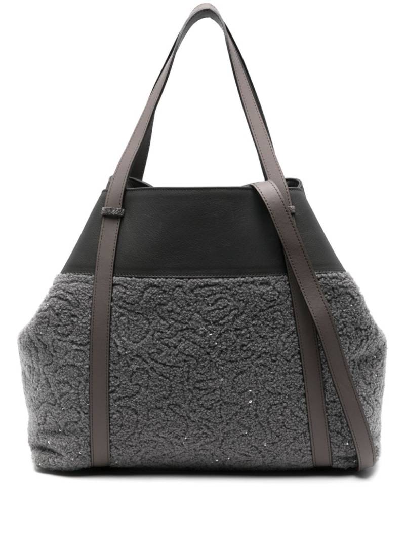 Peserico sequin-embellished tote bag - Grey von Peserico