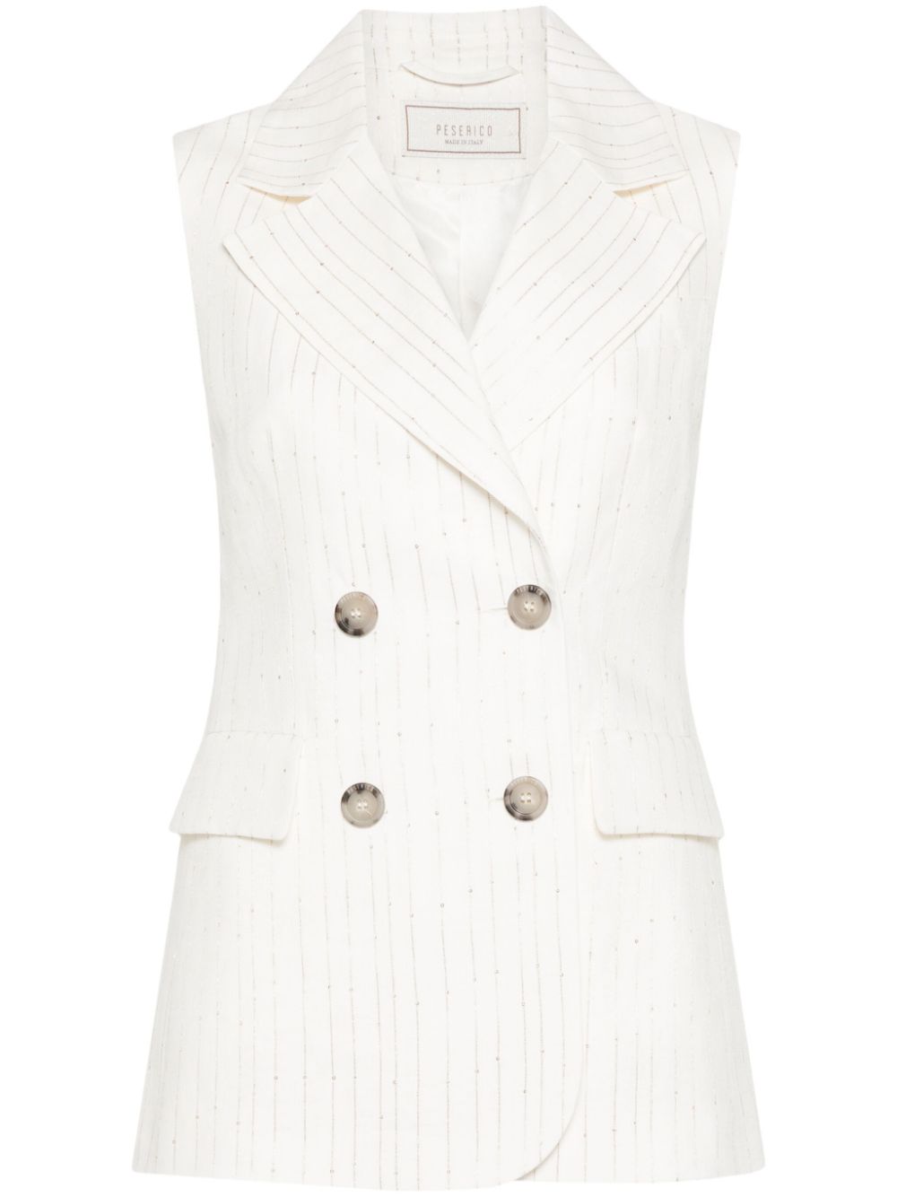 Peserico sequinned pinstripe waistcoat - Neutrals von Peserico