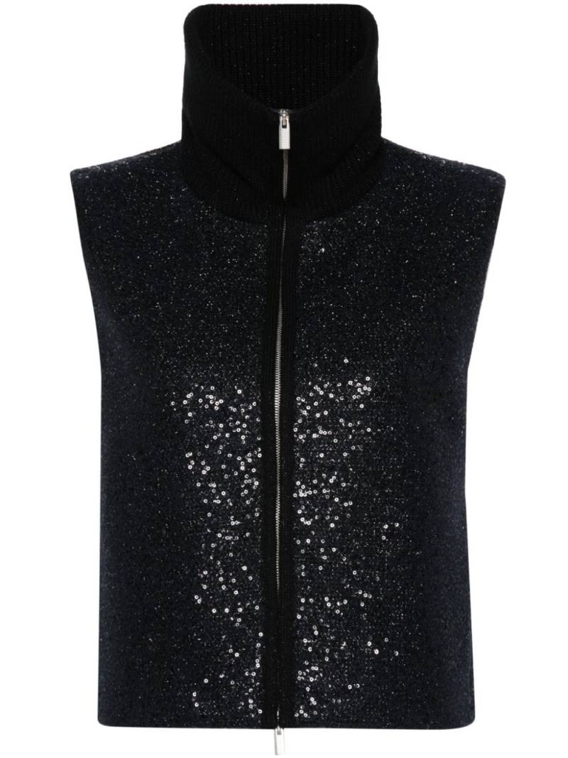 Peserico sequinned zip-up vest - Blue von Peserico