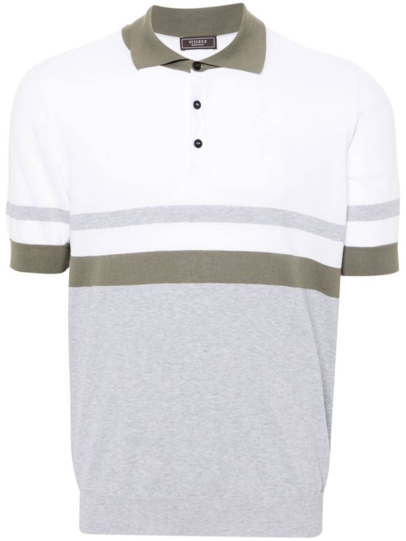 Peserico striped cotton polo shirt - White von Peserico