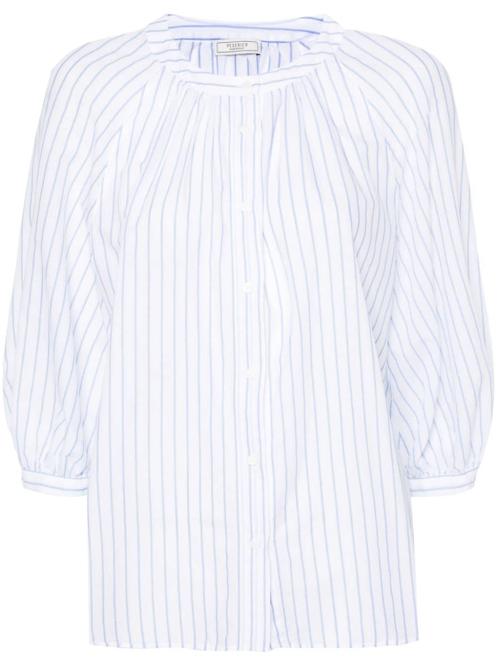 Peserico striped cotton shirt - Blue von Peserico