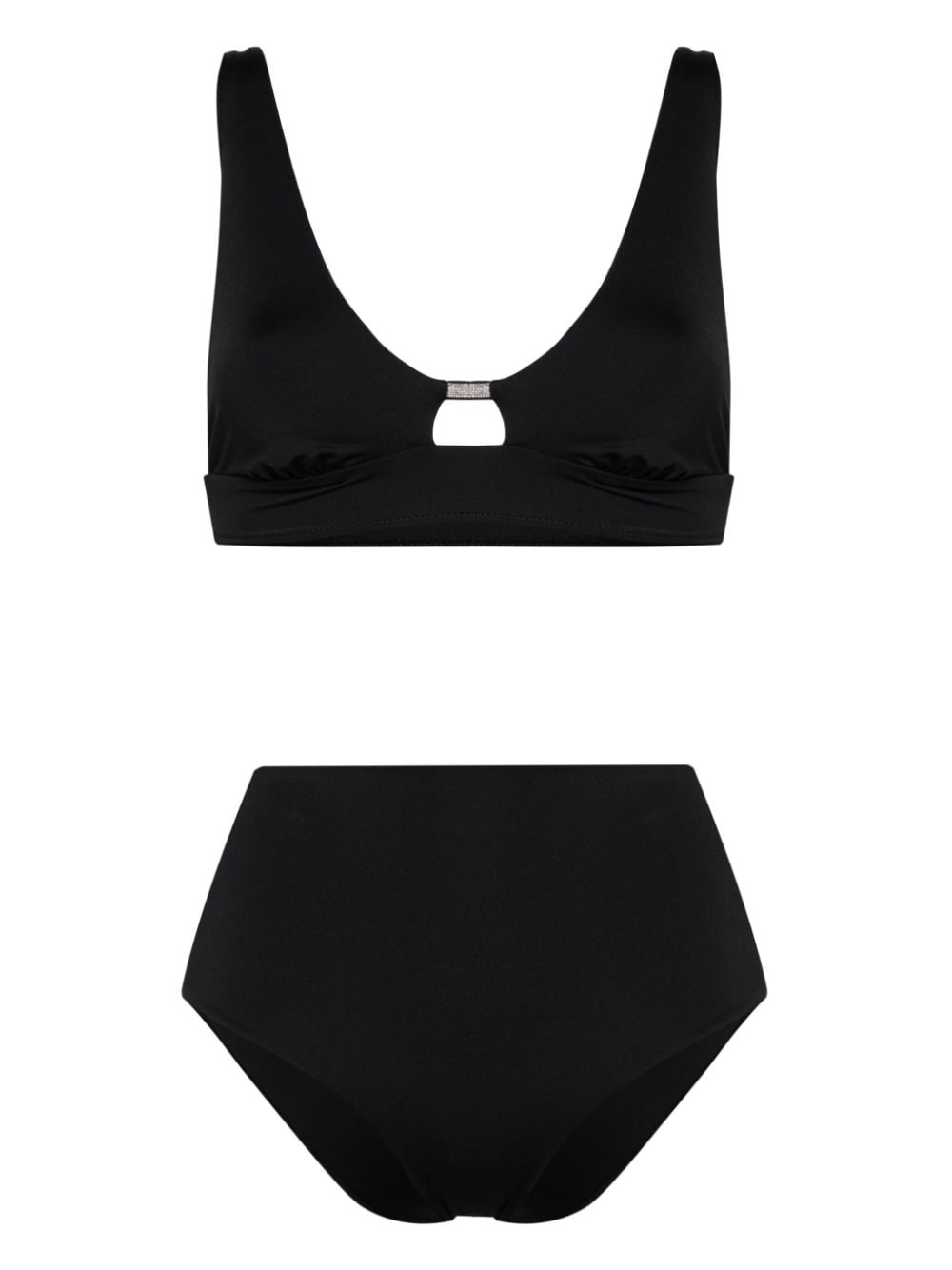 Peserico triangle-cup high-waisted bikini - Black von Peserico