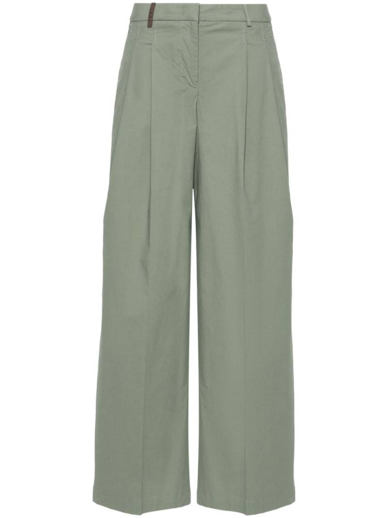 Peserico wide-leg cotton trousers - Green von Peserico