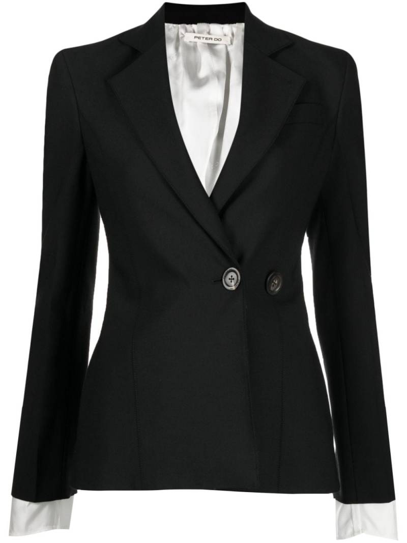 Peter Do contrast-stitching notched-lapels blazer - Black von Peter Do