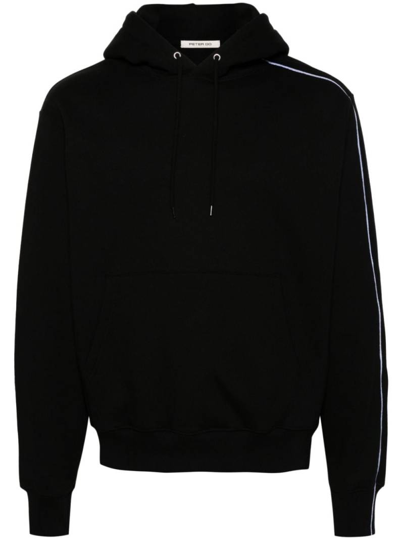 Peter Do embroidered-stripe cotton hoodie - Black von Peter Do