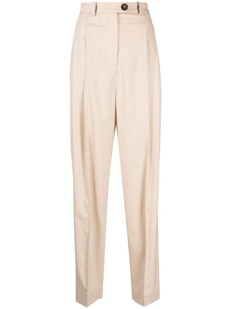 Peter Do pleat-detailing button-fastening tapered trousers - Neutrals von Peter Do