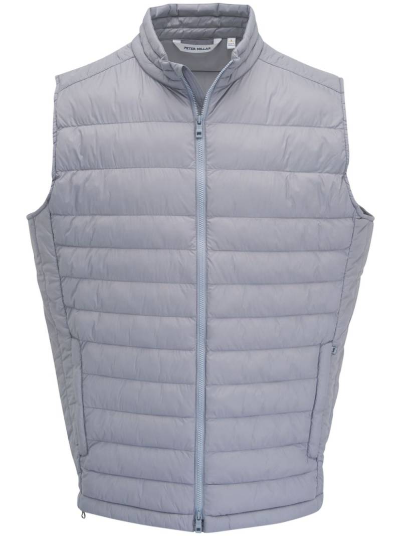 Peter Millar logo-embroidered puffer gilet - Grey von Peter Millar