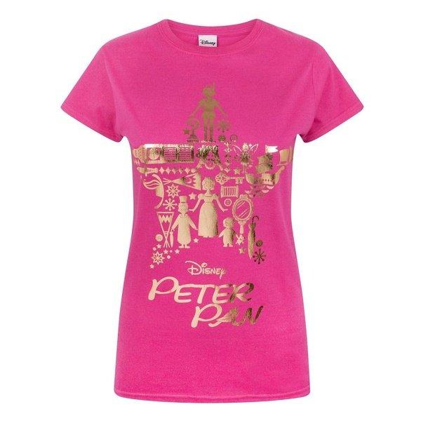 Peter Pan - Disney TShirt mit GoldfolienAufdruck, für Damen, Pink, Größe XL von Peter Pan