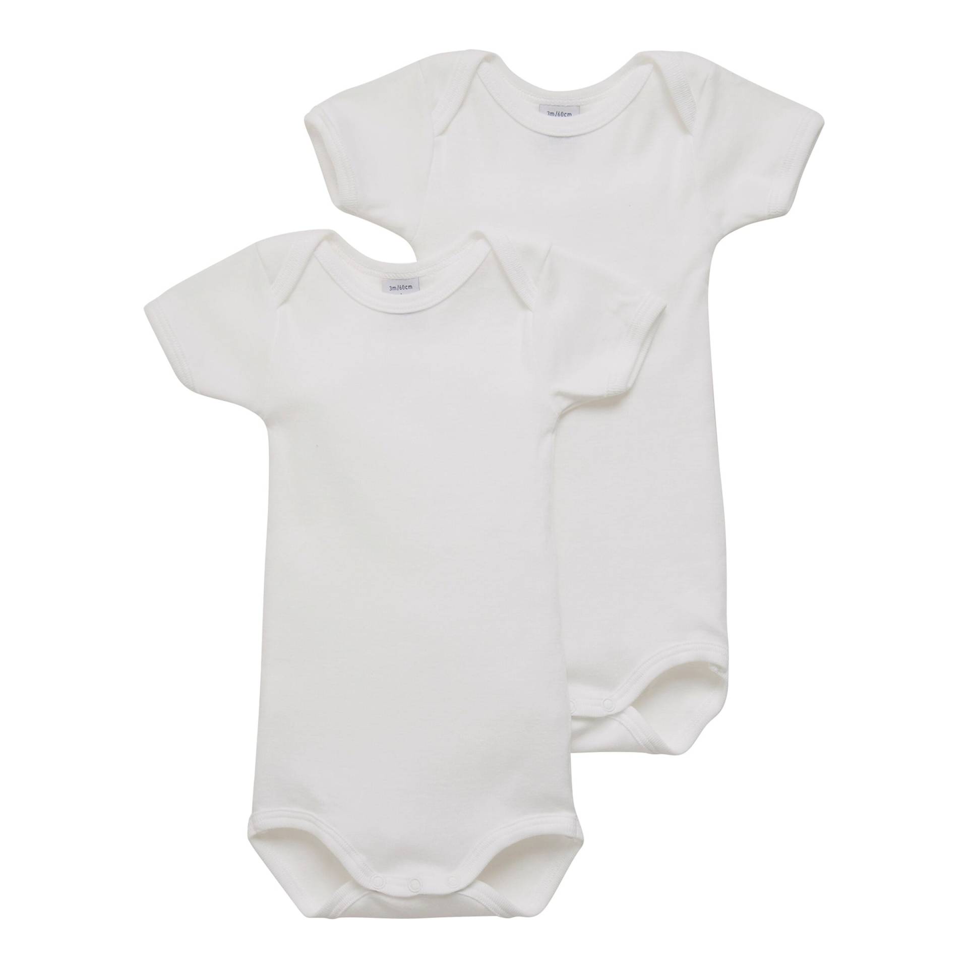 2er-Pack Bodys kurzarm Uni von Petit Bateau