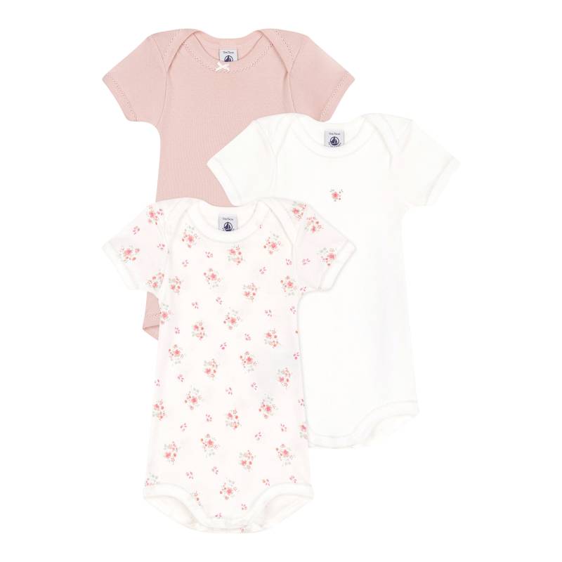 3er-Pack Bodys kurzarm Blumen von Petit Bateau