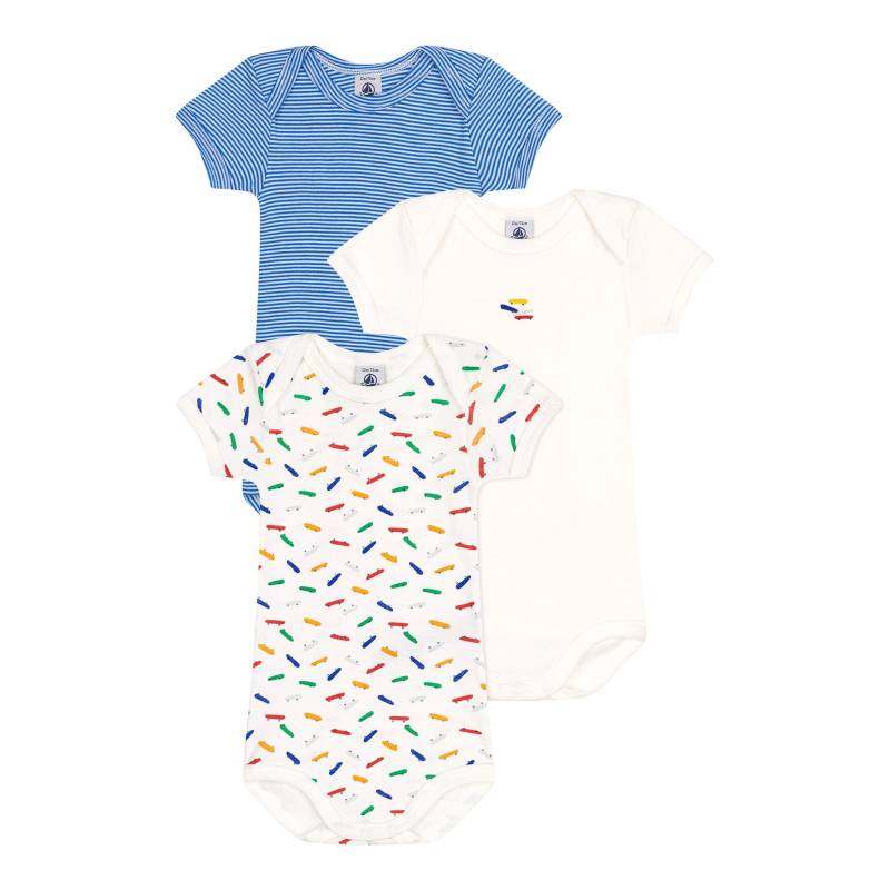 3er-Pack Bodys kurzarm Skateboards Ringel von Petit Bateau