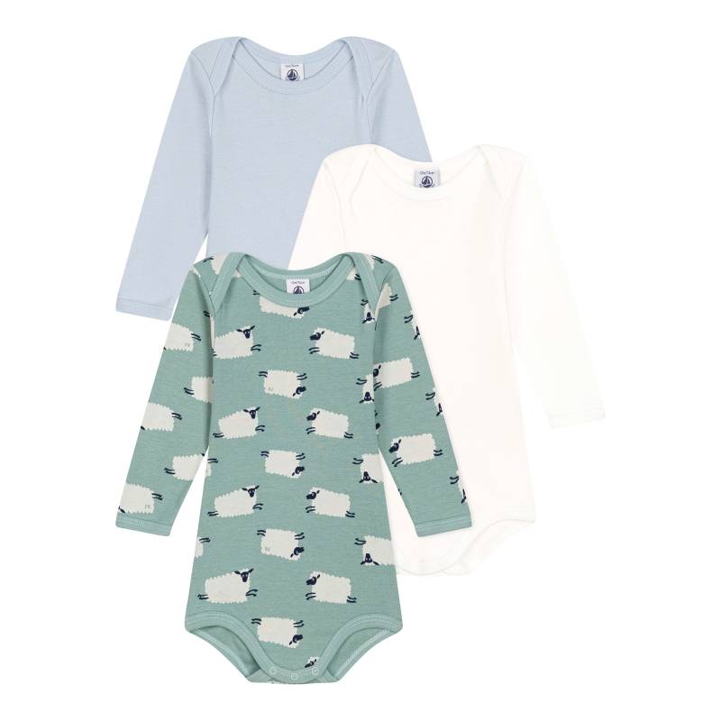 3er-Pack Bodys langarm Schafe von Petit Bateau