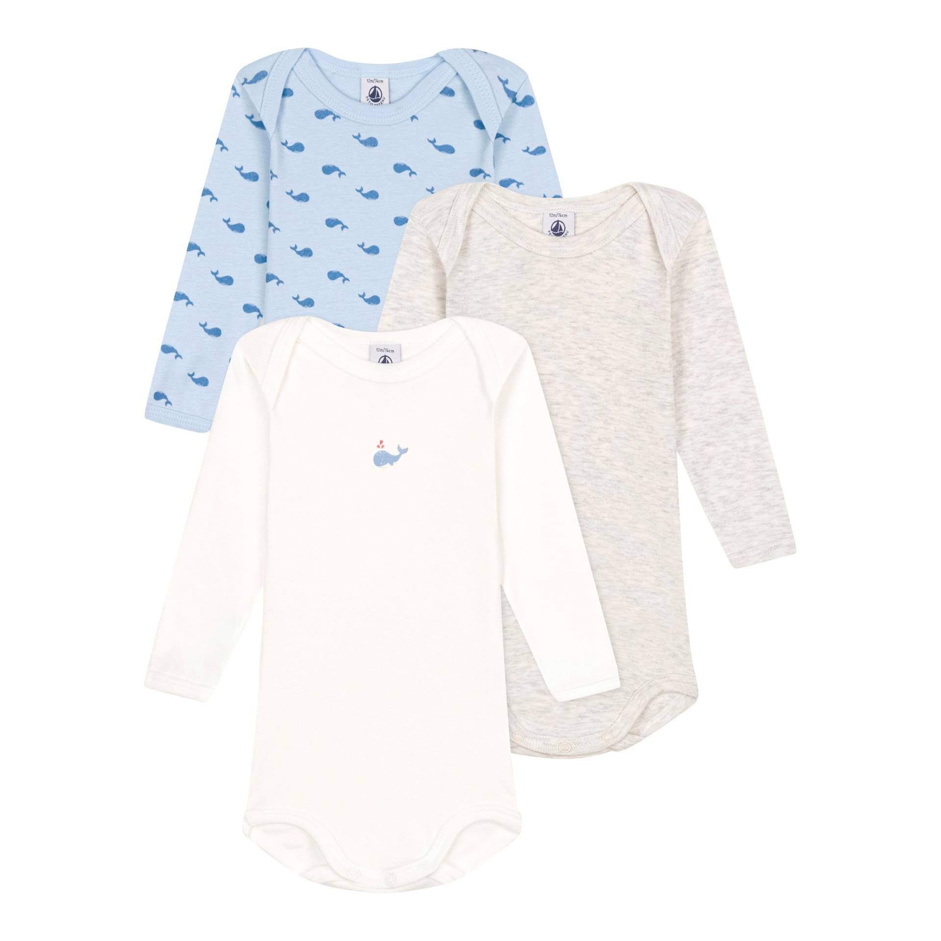 3er-Pack Bodys langarm Wale von Petit Bateau