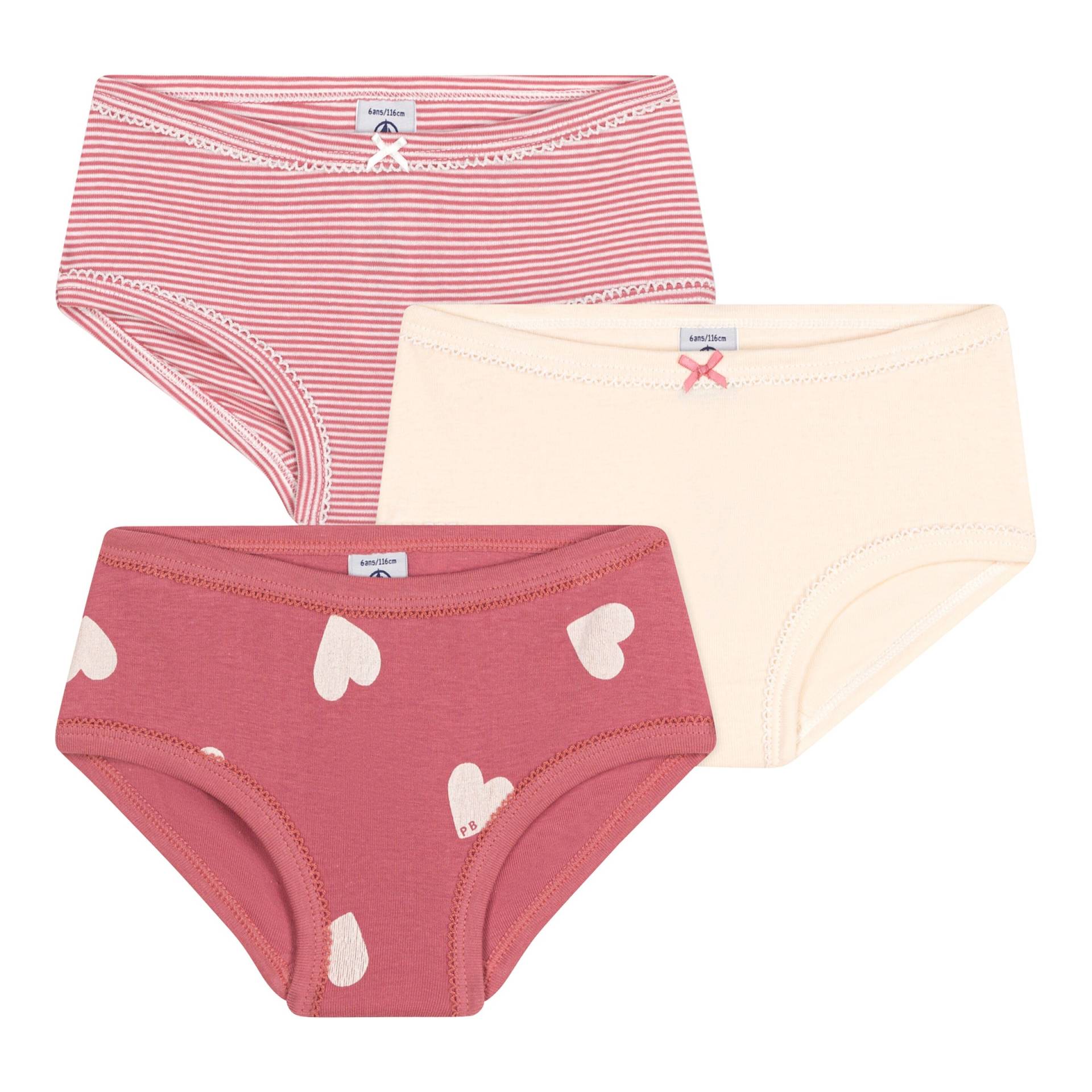 3er-Pack Slips Herzen Ringel von Petit Bateau