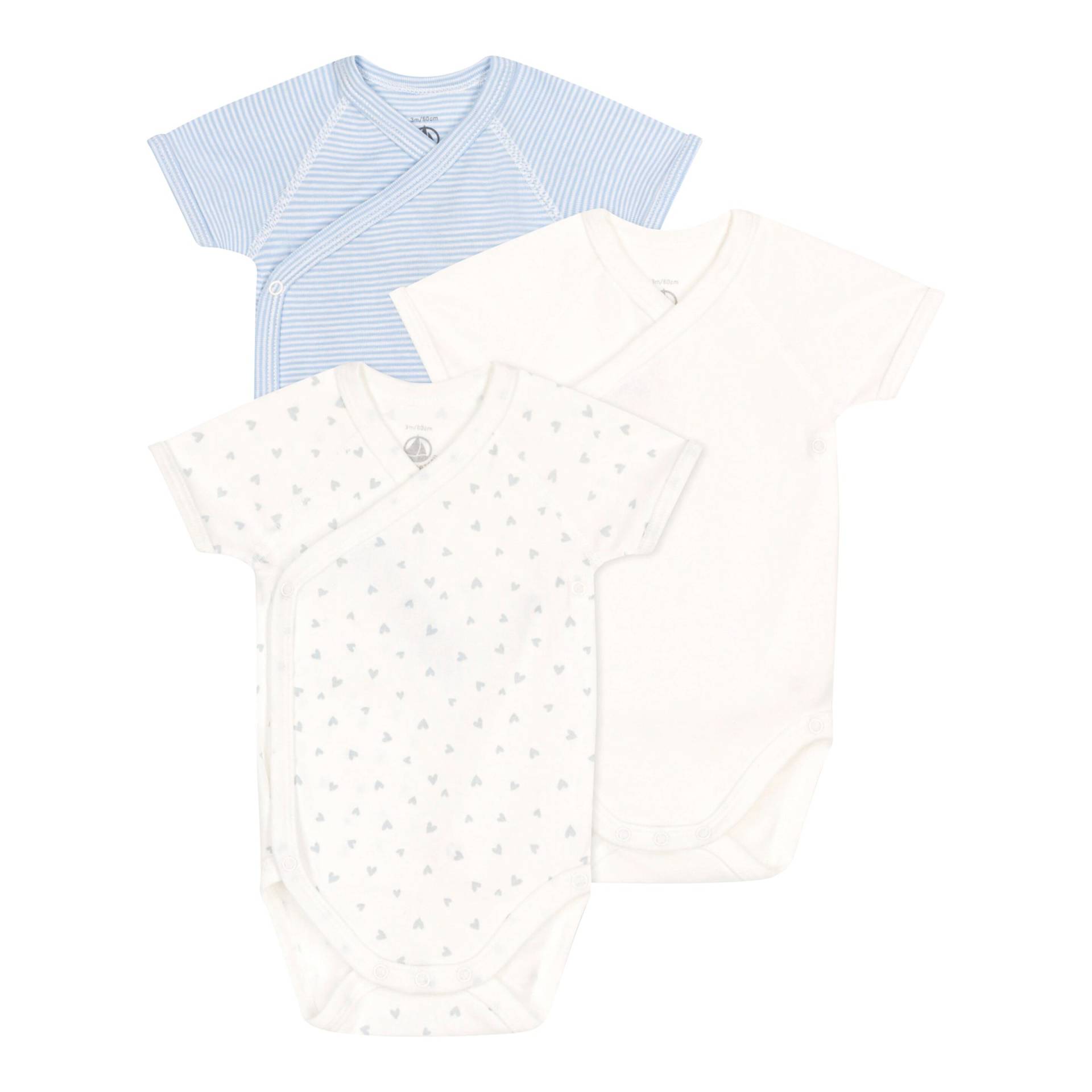 3er-Pack Wickelbodys kurzarm Herzen Ringel 3er-Pack Wickelbodys kurzarm Herzen Ringel von Petit Bateau