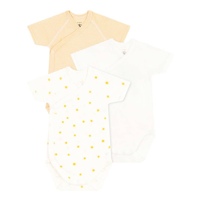 3er-Pack Wickelbodys kurzarm Sonnen von Petit Bateau