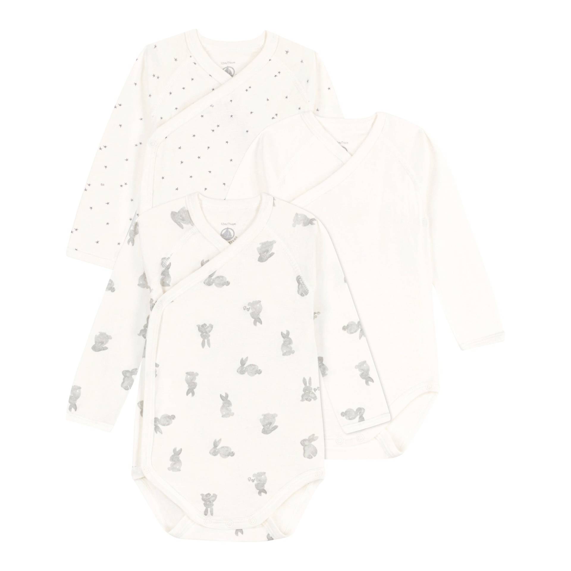 3er-Pack Wickelbodys langarm Hasen Sterne 3er-Pack Wickelbodys langarm Hasen Sterne von Petit Bateau