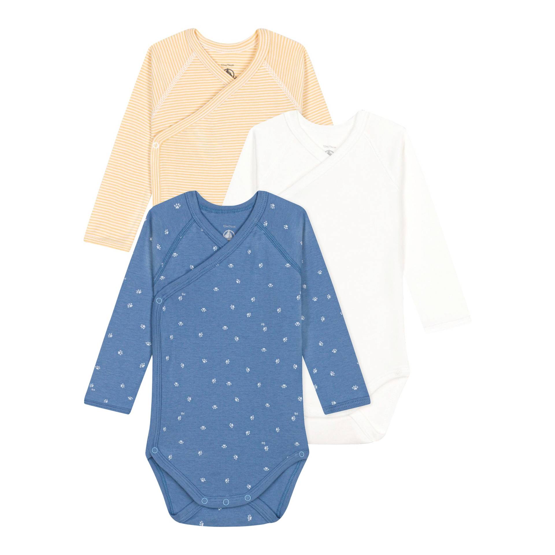 3er-Pack Wickelbodys langarm Pfoten Ringel 3er-Pack Wickelbodys langarm Pfoten Ringel von Petit Bateau