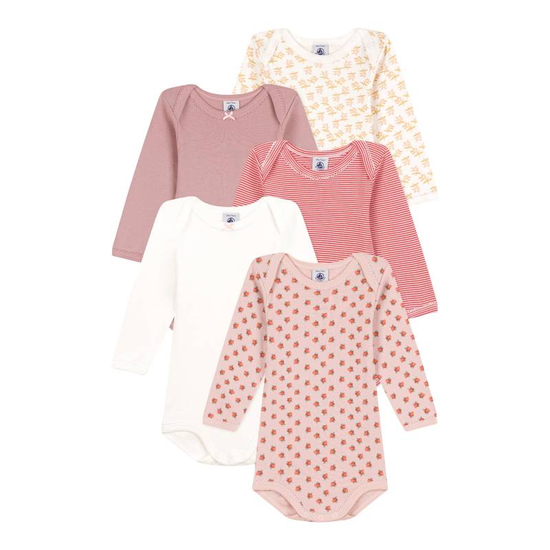 5er-Pack Bodys langarm Blumen Ringel von Petit Bateau