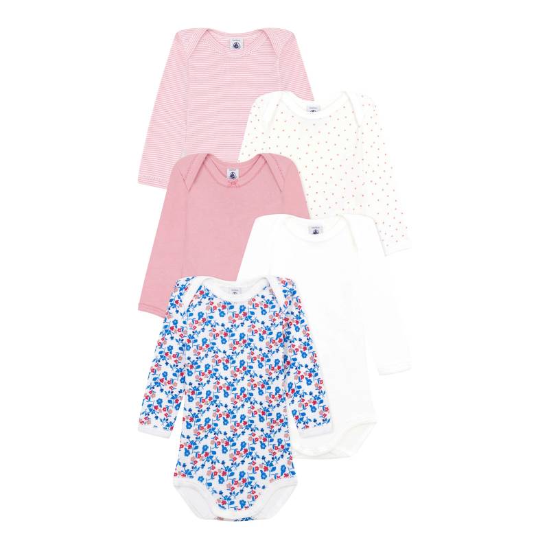 5er-Pack Bodys langarm Herzen Blumen Ringel von Petit Bateau