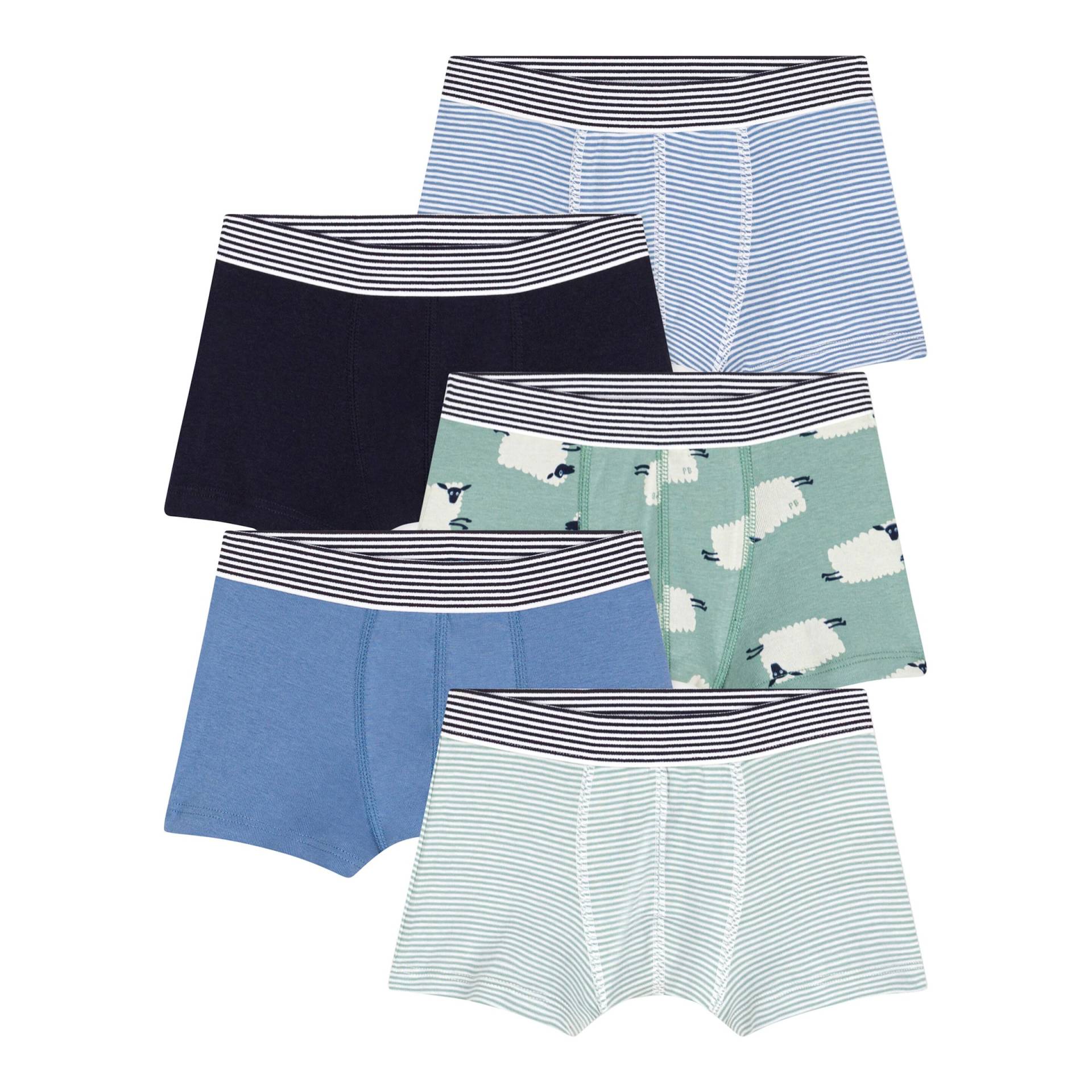 5er-Pack Boxershorts Schafe Ringel 5er-Pack Boxershorts Schafe Ringel von Petit Bateau