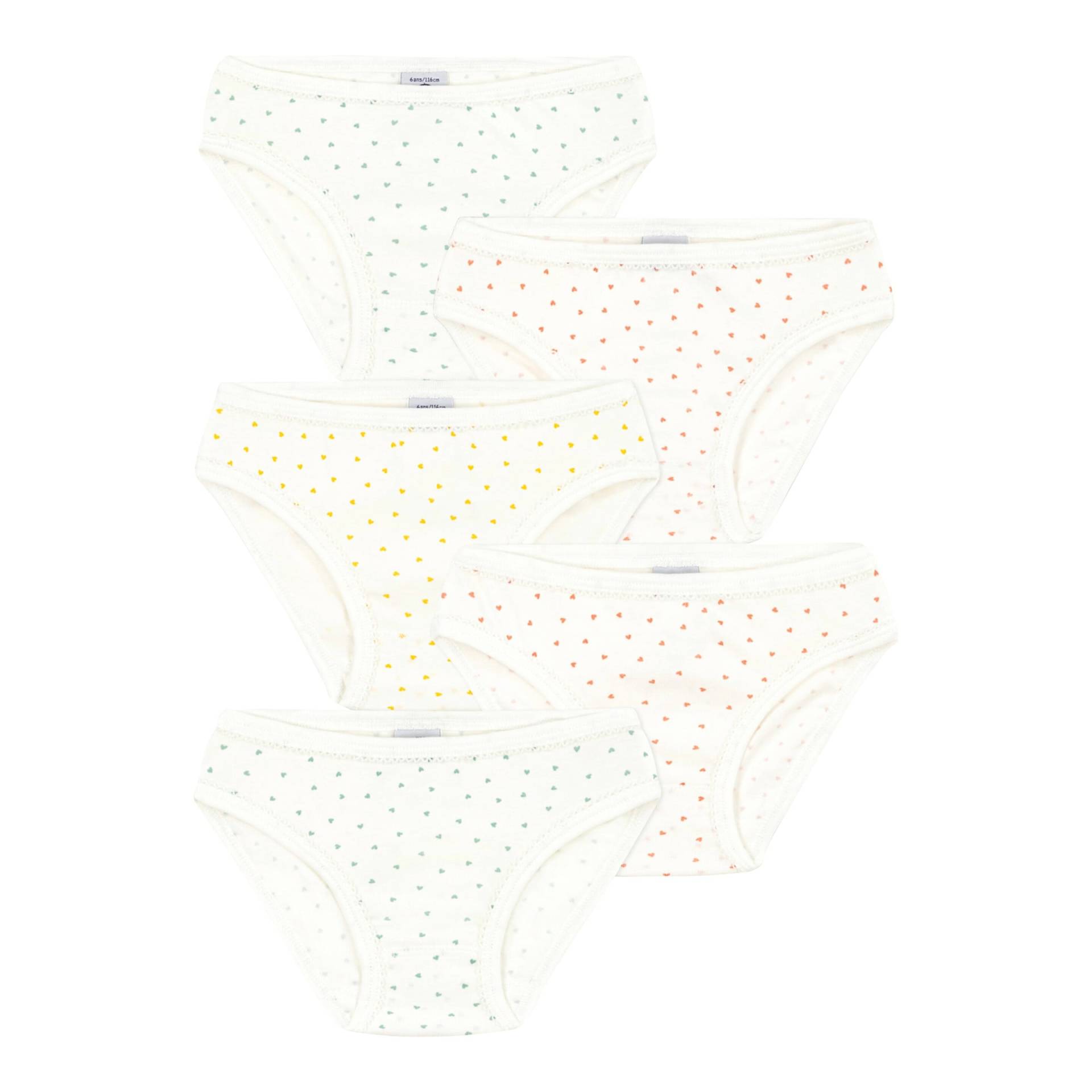 5er-Pack Slips Herzen von Petit Bateau