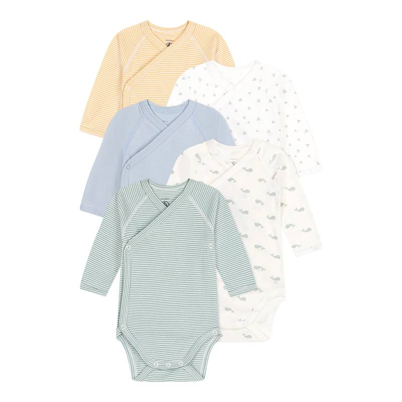 5er-Pack Wickelbodys langarm Wale Herzen von Petit Bateau