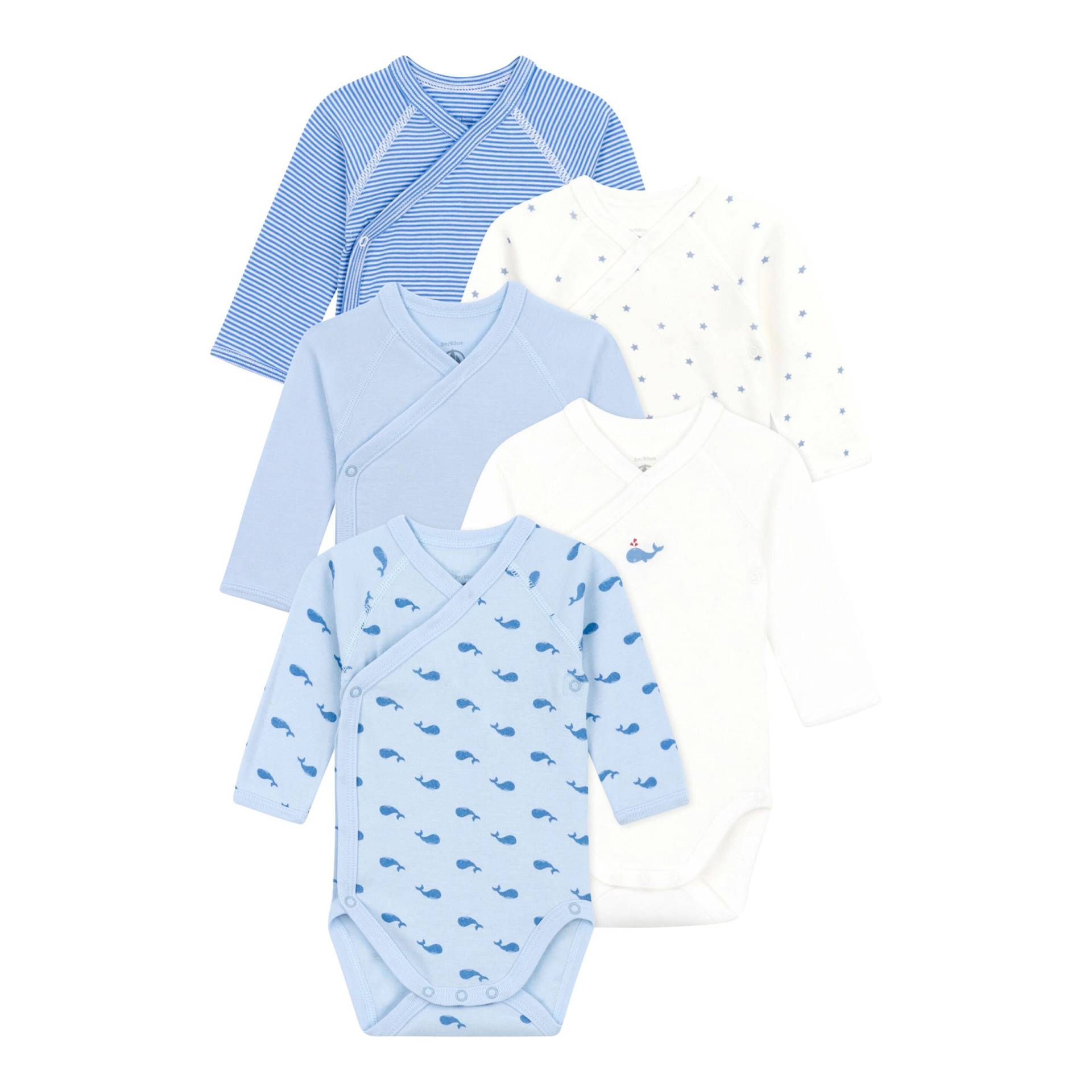 5er-Pack Wickelbodys langarm Wale Ringel Herzen 5er-Pack Wickelbodys langarm Wale Ringel Herzen von Petit Bateau