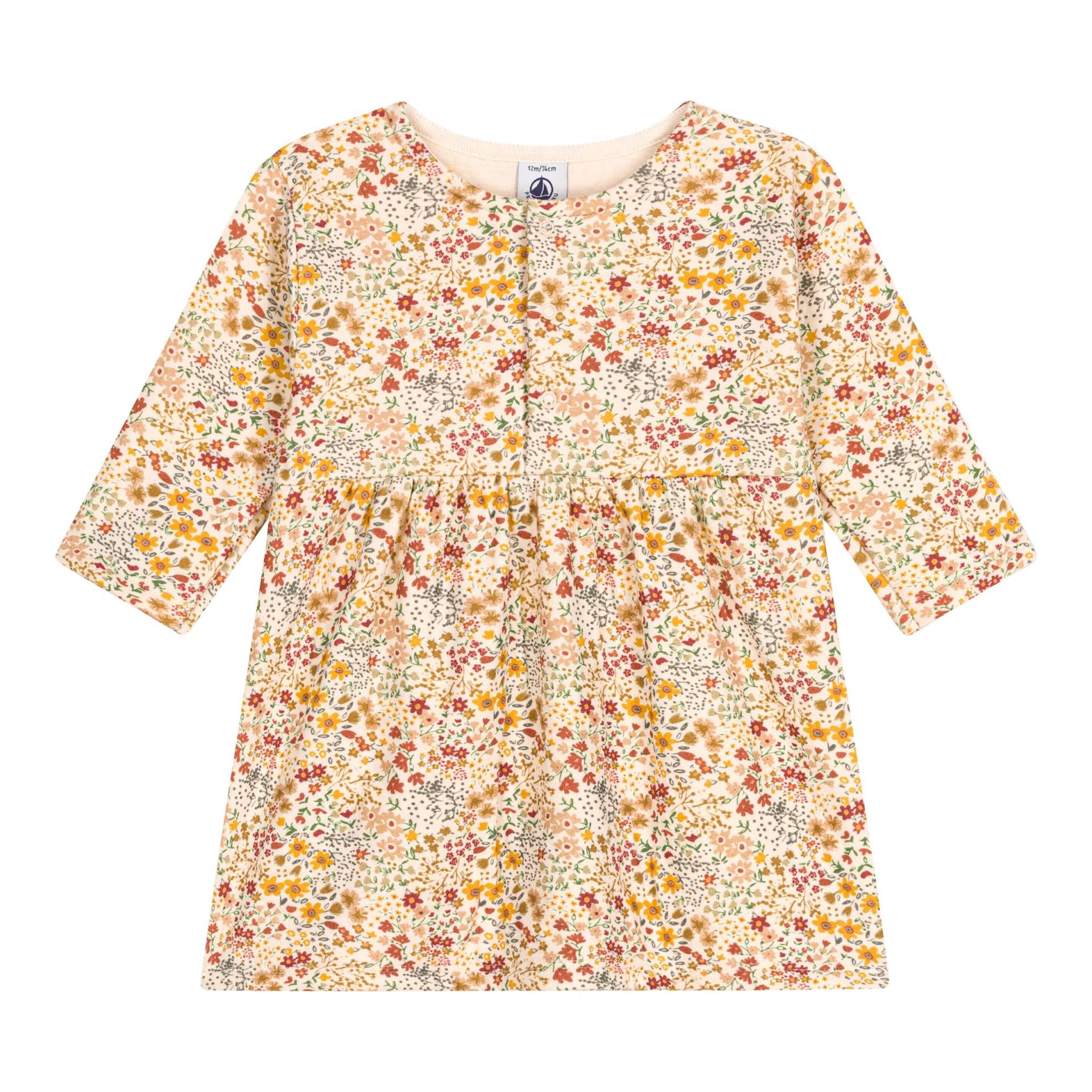 Kleid langarm Blumen von Petit Bateau