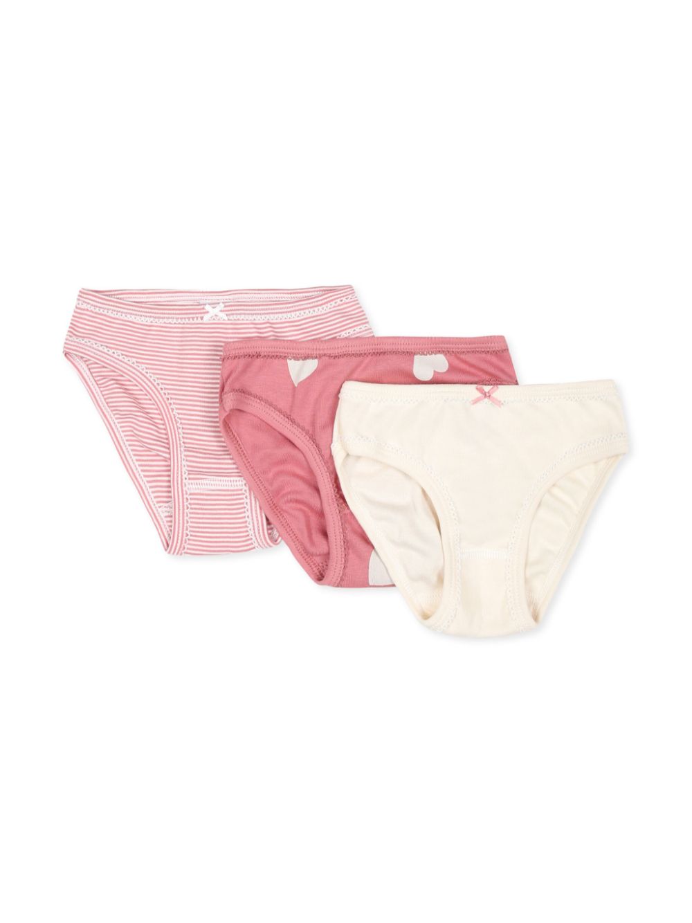 Petit Bateau elasticated organic cotton underwear (pack of three) - Pink von Petit Bateau