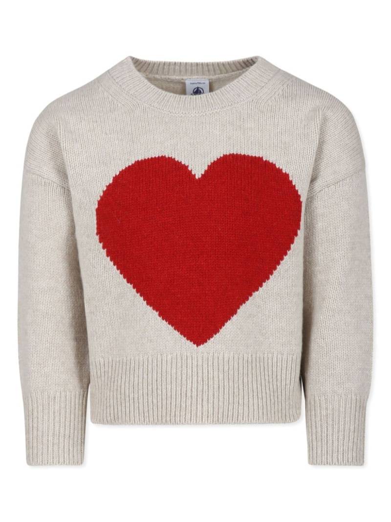 Petit Bateau heart jumper - Neutrals von Petit Bateau