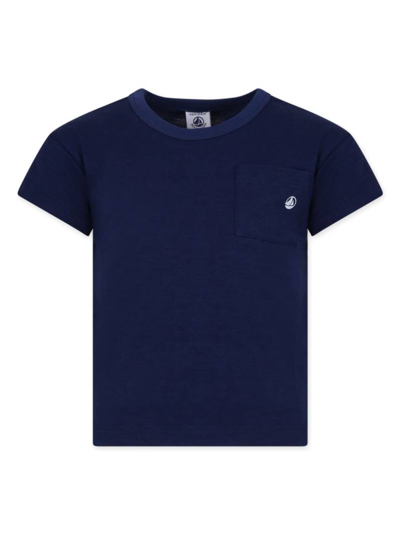 Petit Bateau logo-embroidered cotton T-shirt - Blue von Petit Bateau