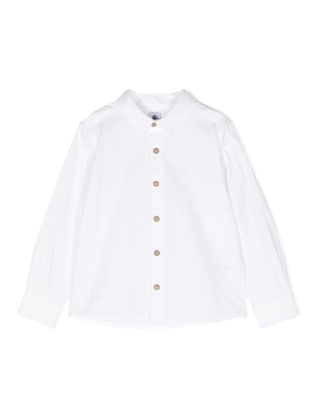 Petit Bateau logo-embroidered cotton shirt - White von Petit Bateau