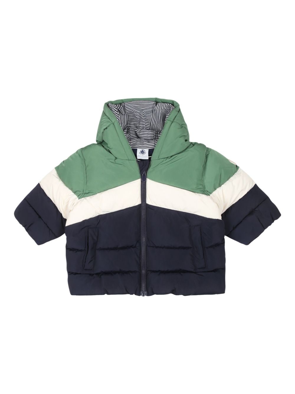 Petit Bateau logo-patch padded jacket - Green von Petit Bateau