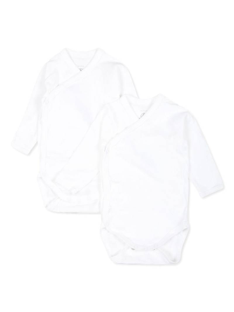 Petit Bateau long-sleeved organic cotton bodies (set of two) - White von Petit Bateau