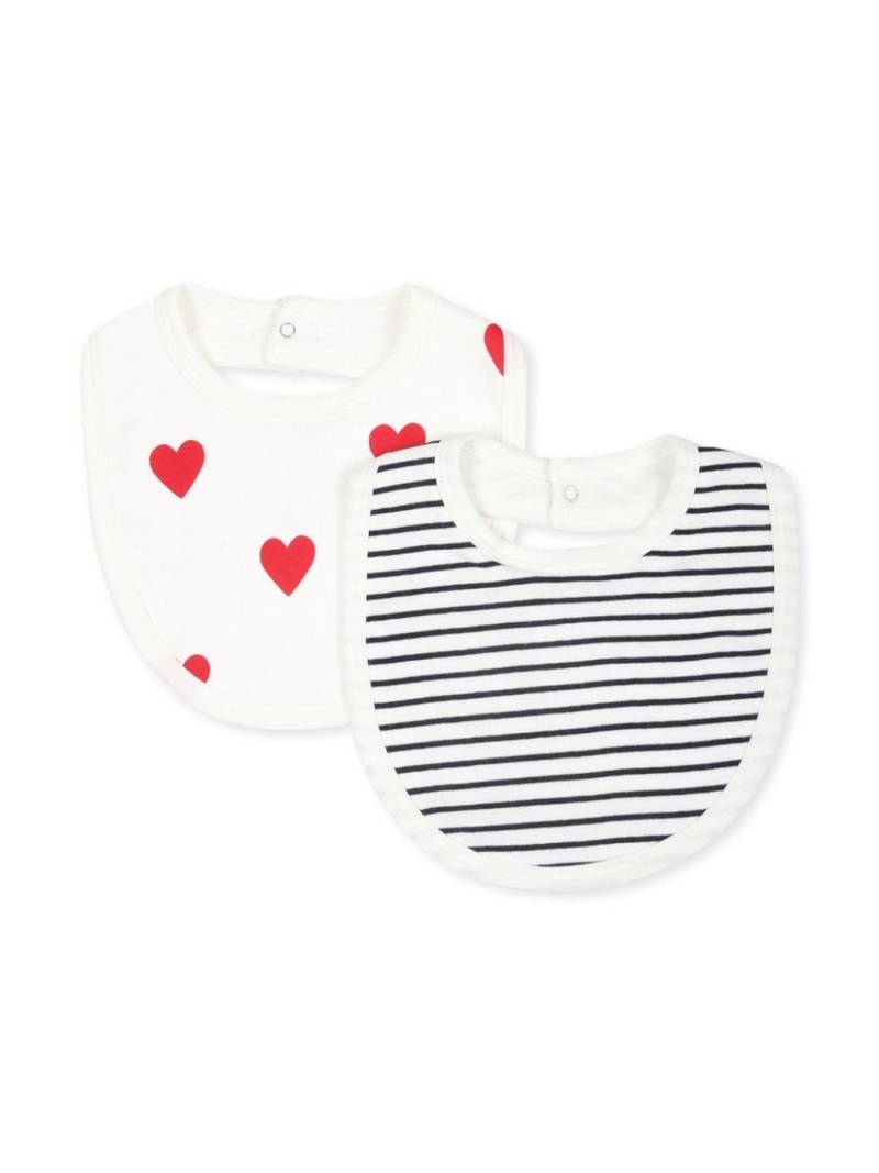 Petit Bateau organic cotton bibs (set of two) - White von Petit Bateau