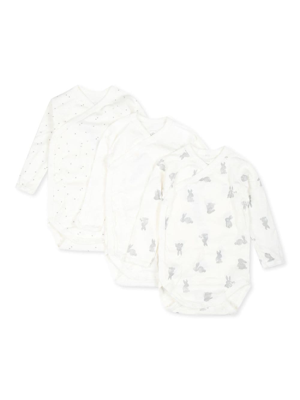 Petit Bateau organic cotton bodies (set of three) - White von Petit Bateau