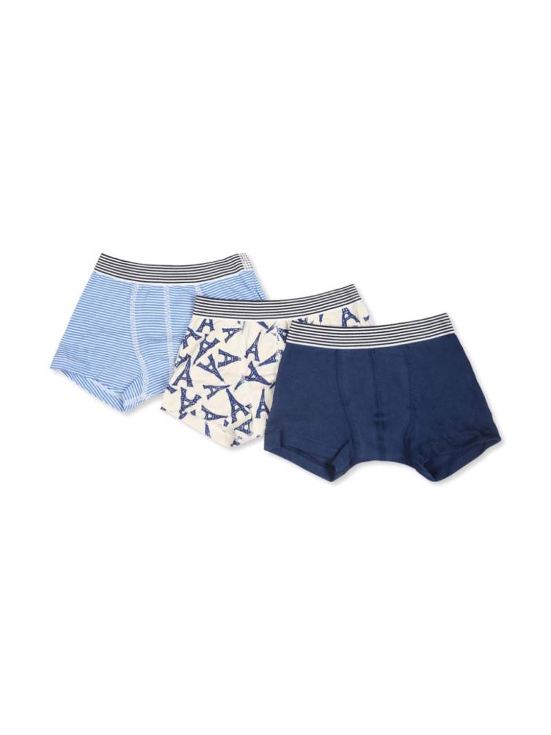 Petit Bateau organic cotton briefs (set of three) - Blue von Petit Bateau