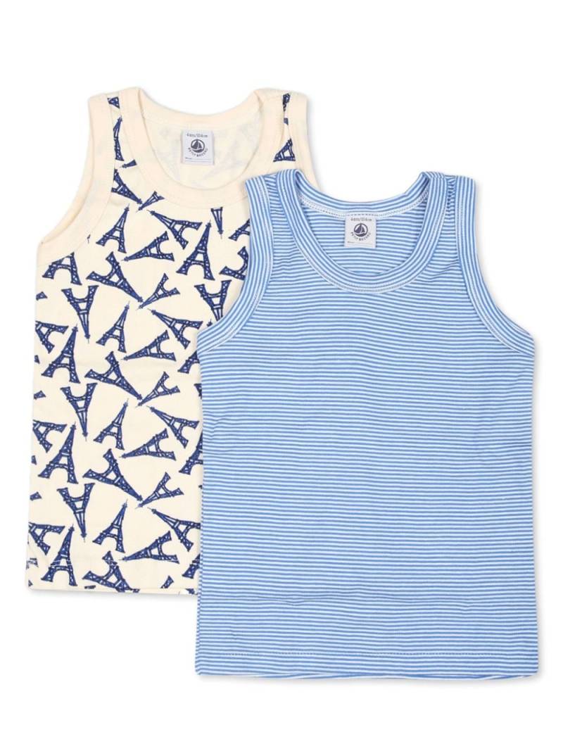 Petit Bateau organic cotton tank top (set of two) - White von Petit Bateau