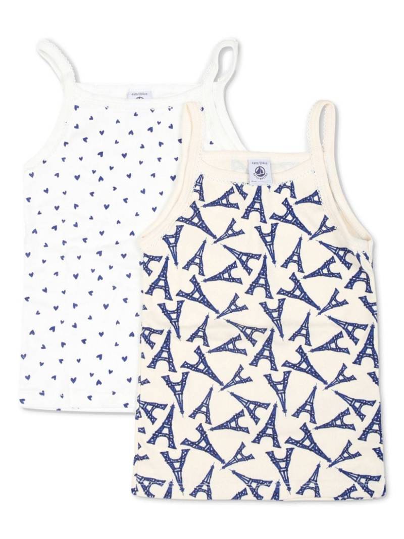 Petit Bateau organic cotton tank top (set of two) - White von Petit Bateau