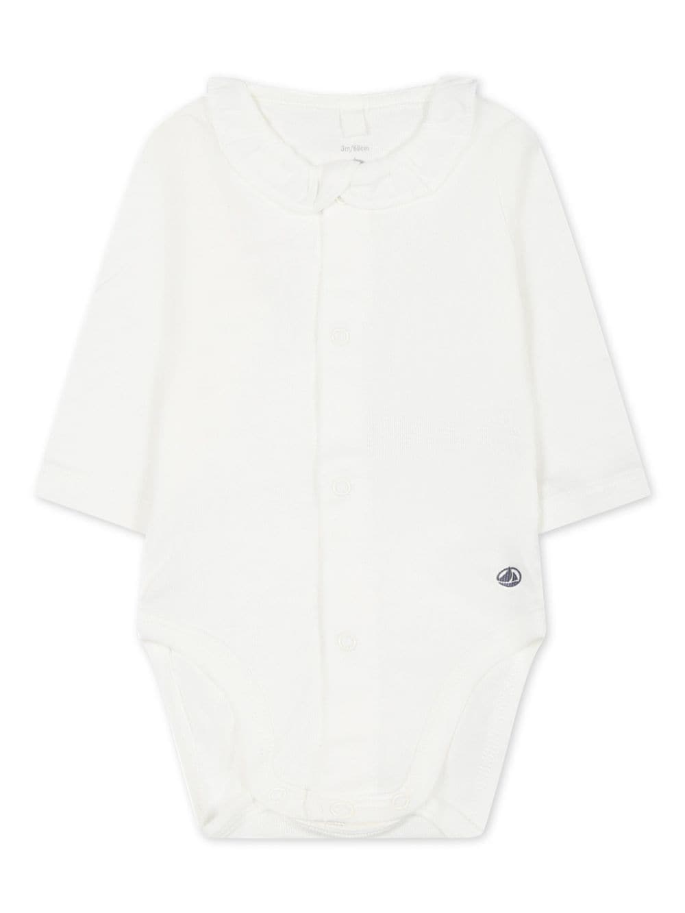 Petit Bateau ruffle-collar long-sleeve bodysuit - White von Petit Bateau