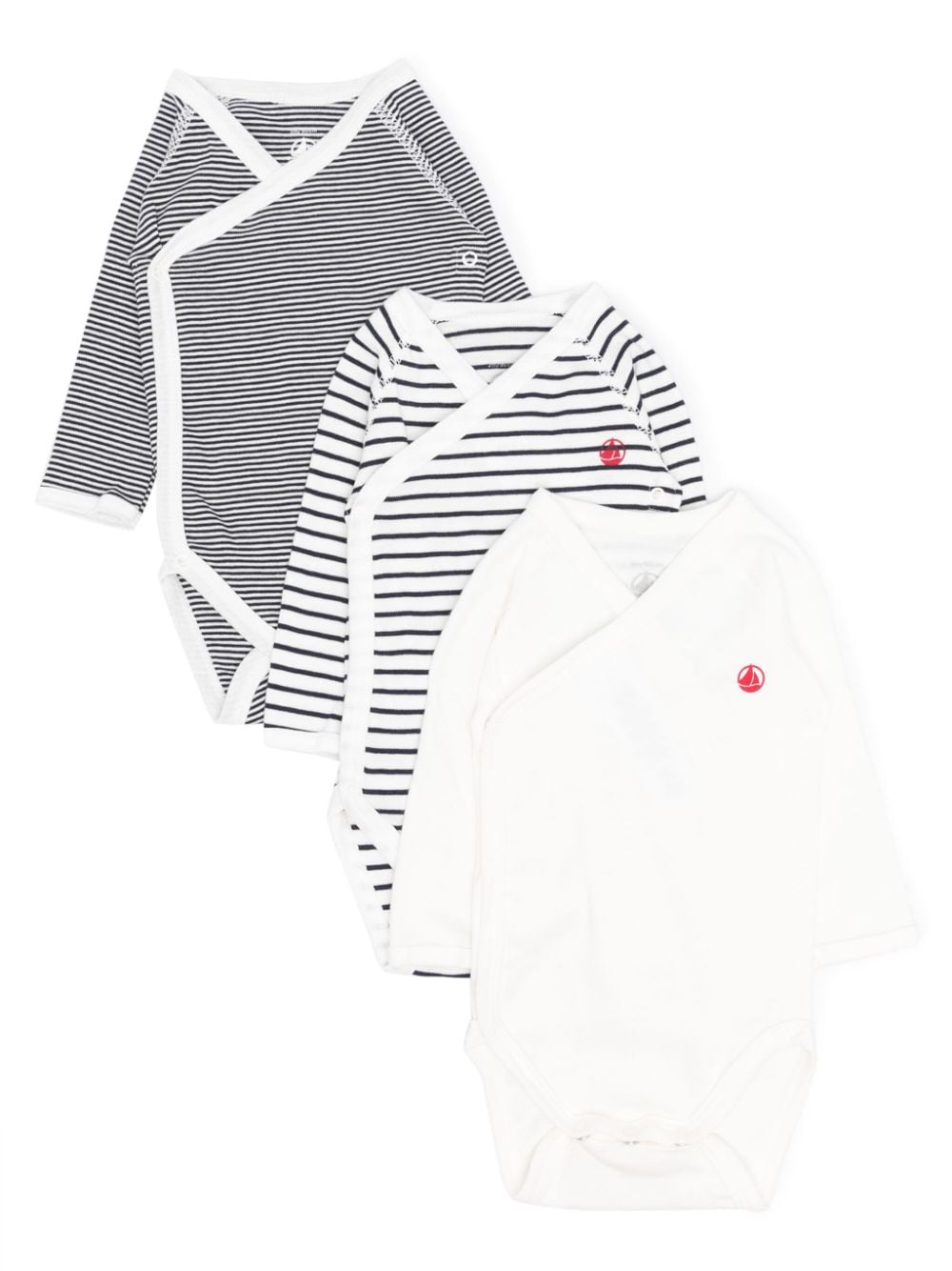 Petit Bateau striped cotton body set - White von Petit Bateau