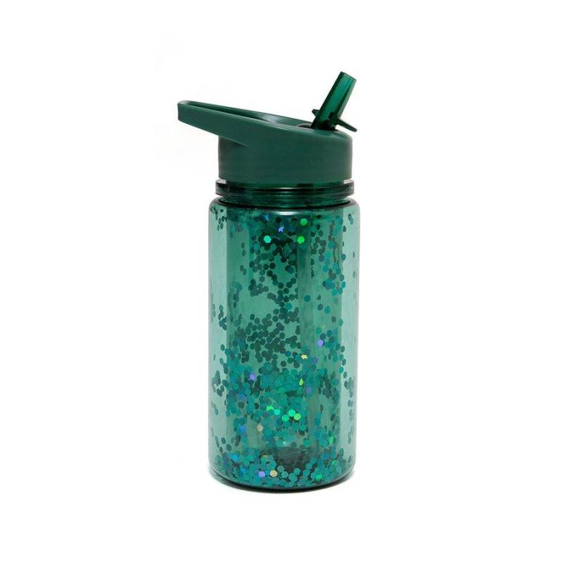 Trinkflasche Glitter Salie Green Unisex Grün S von Petit Monkey