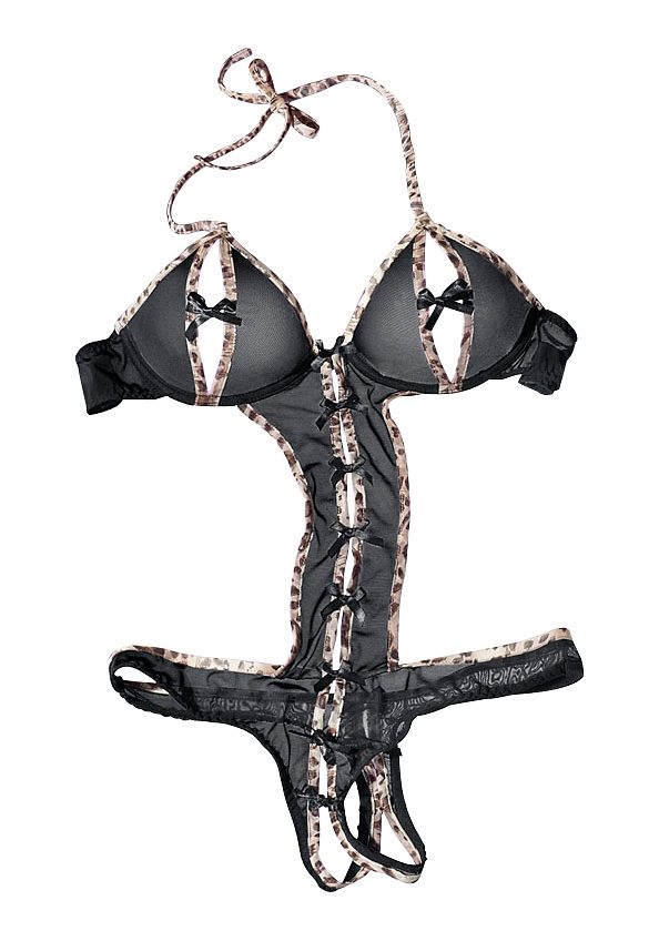 petite fleur goldfarben Body-Ouvert, mit Bügel, aus leicht transparentem Material, sexy Dessous, Reizwäsche petite fleur goldfarben Body-Ouvert, mit Bügel, aus leicht transparentem Material, sexy Dessous, Reizwäsche von Petite fleur gold